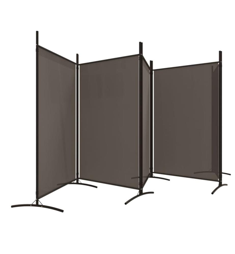 Cloison de séparation 5 panneaux Anthracite 433x180 cm Tissu