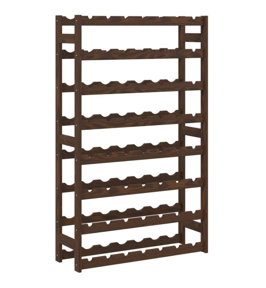 Casier à bouteilles pour 56 bouteilles marron bois pin solide