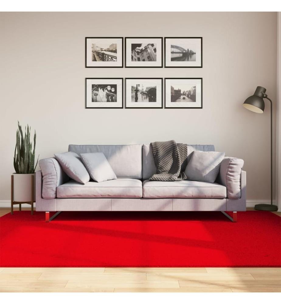 Tapis HUARTE à poils courts doux et lavable rouge 160x230 cm