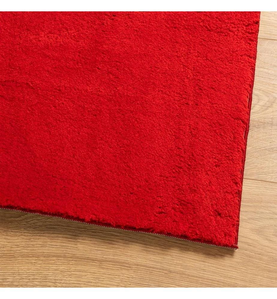 Tapis HUARTE à poils courts doux et lavable rouge 160x230 cm