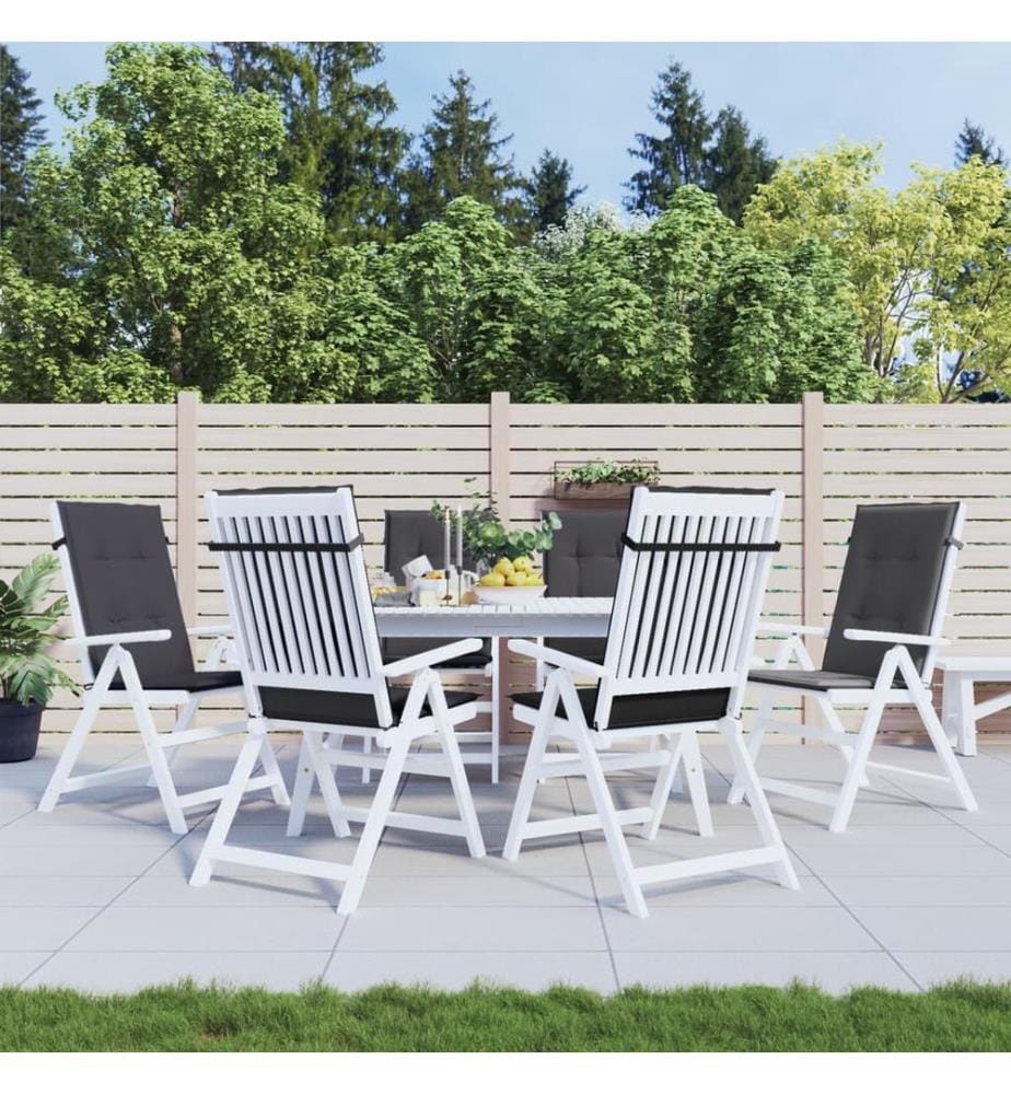 Coussins de chaise à dossier haut lot de 6 anthracite mélangé