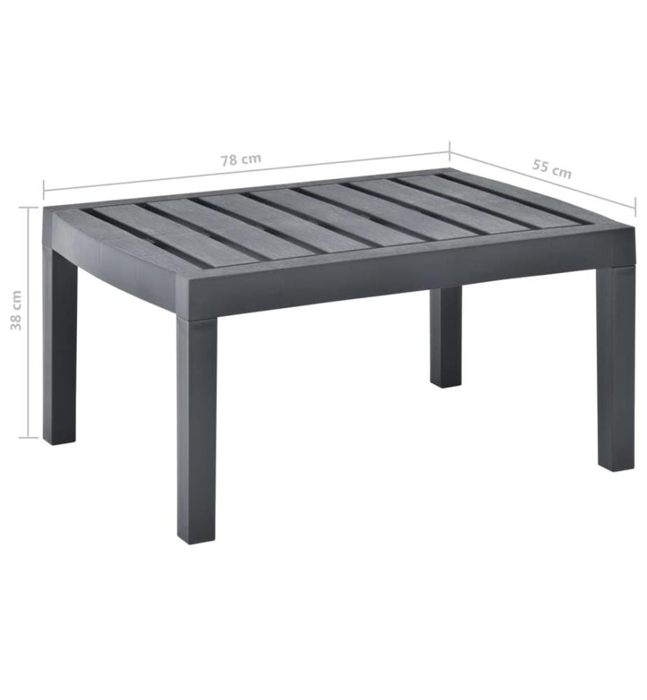 Gartentisch Anthrazit 78x55x38 cm Kunststoff