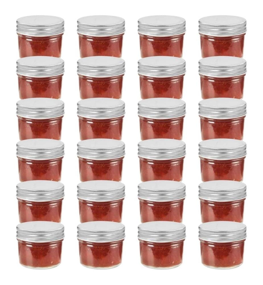 Marmeladengläser mit Silbernen Deckeln 24 Stk. 110 ml