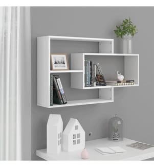 Wandregale Hochglanz-Weiss 104x20x58,5 cm Holzwerkstoff