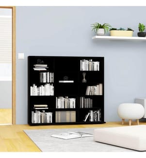Armoire à CD Noir 100x23x89,5 cm Aggloméré