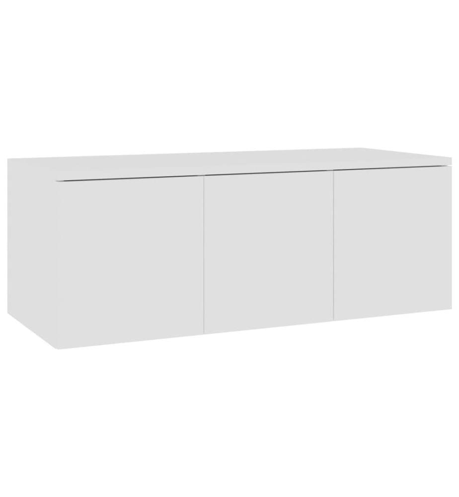 Meuble TV Blanc 80x34x30 cm Bois d'ingénierie