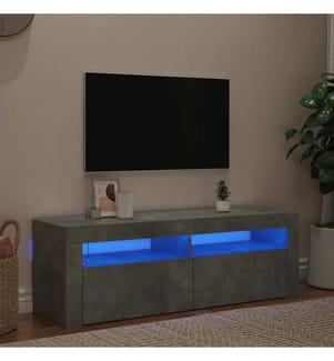 TV-Schrank mit LED-Beleuchtung Betongrau 120x35x40 cm