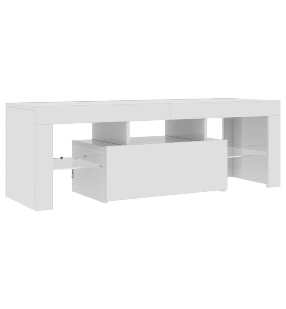 TV-Schrank mit LED-Leuchten Hochglanz-Weiss 120x35x40 cm