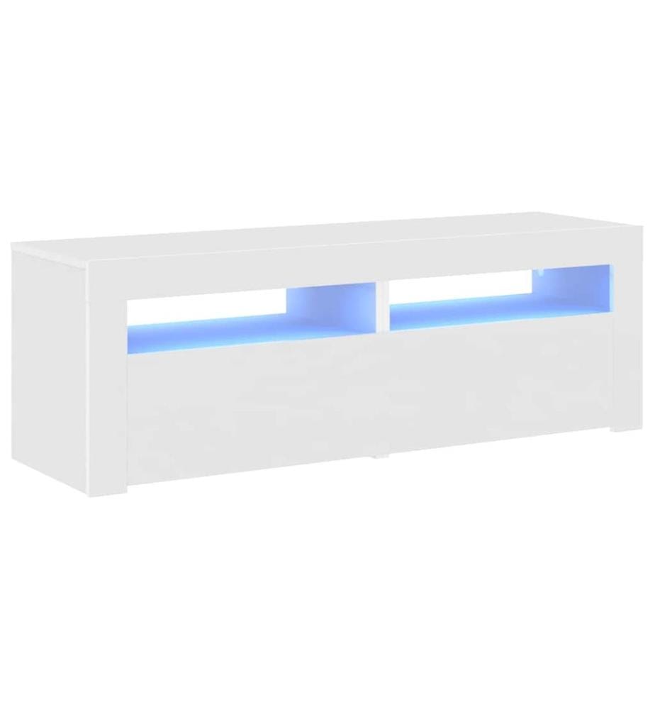 TV-Schrank mit LED-Leuchten Weiss 120x35x40 cm