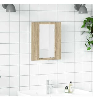 LED-Bad-Spiegelschrank Sonoma-Eiche 40x12x45 cm Acryl