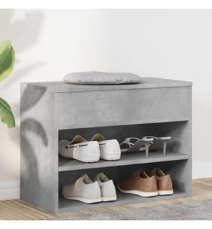 Schuhbank Betongrau 60x30x45 cm Holzwerkstoff