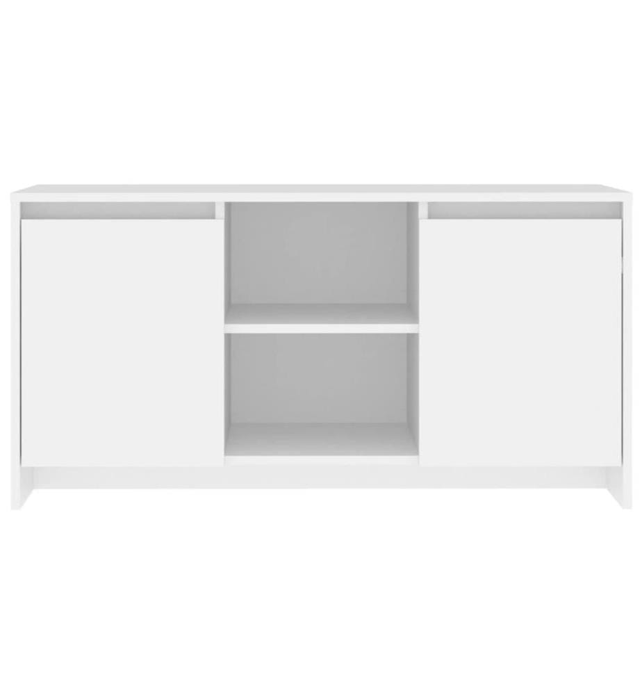 Meuble TV Blanc 102x37,5x52,5 cm Bois d'ingénierie
