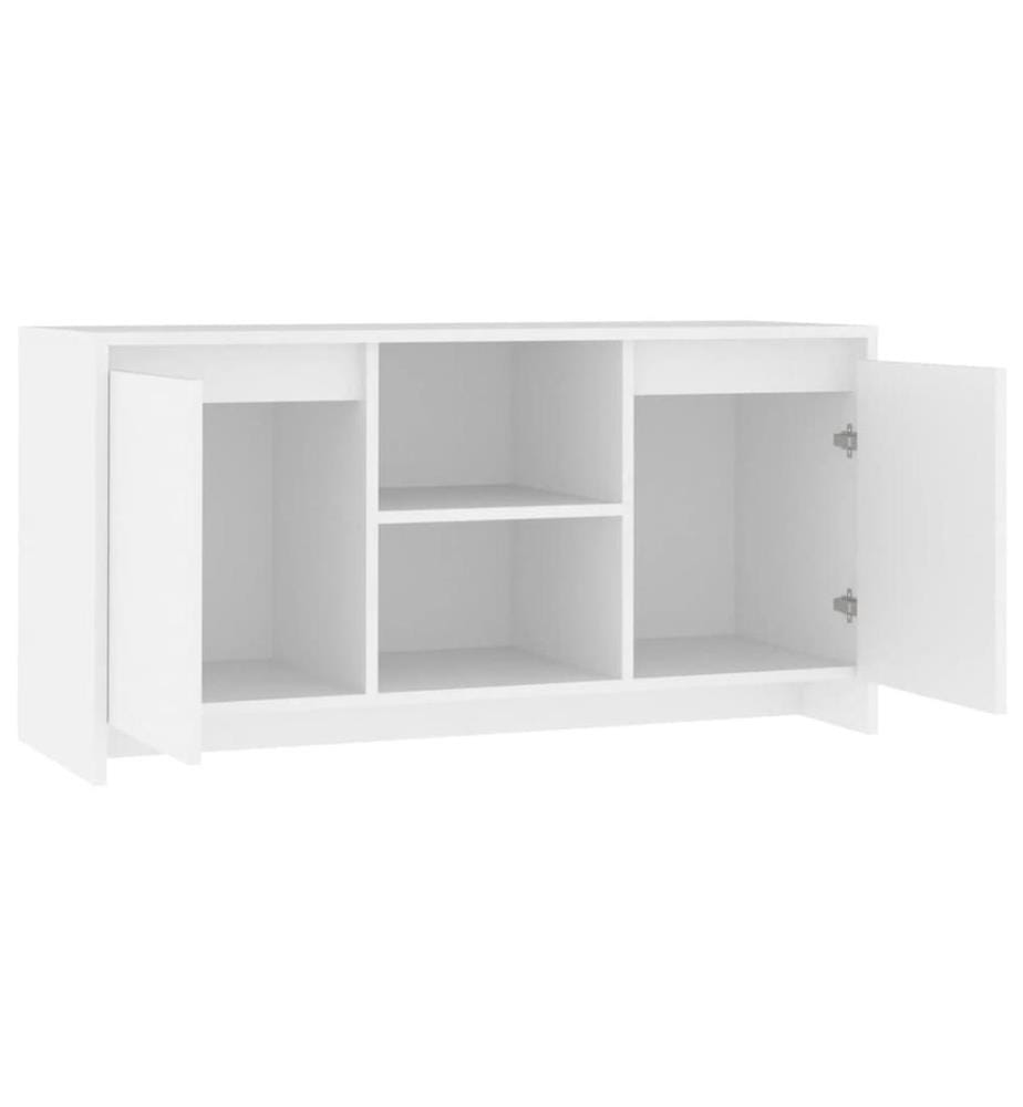 Meuble TV Blanc 102x37,5x52,5 cm Bois d'ingénierie