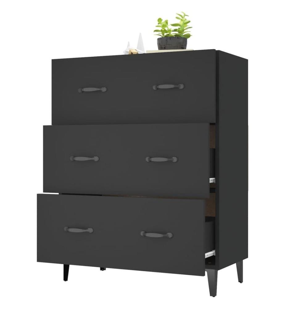 Sideboard Schwarz 69,5x34x90 cm Holzwerkstoff