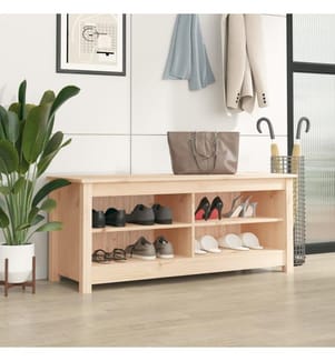 Schuhbank 110x38x45,5 cm Massivholz Kiefer