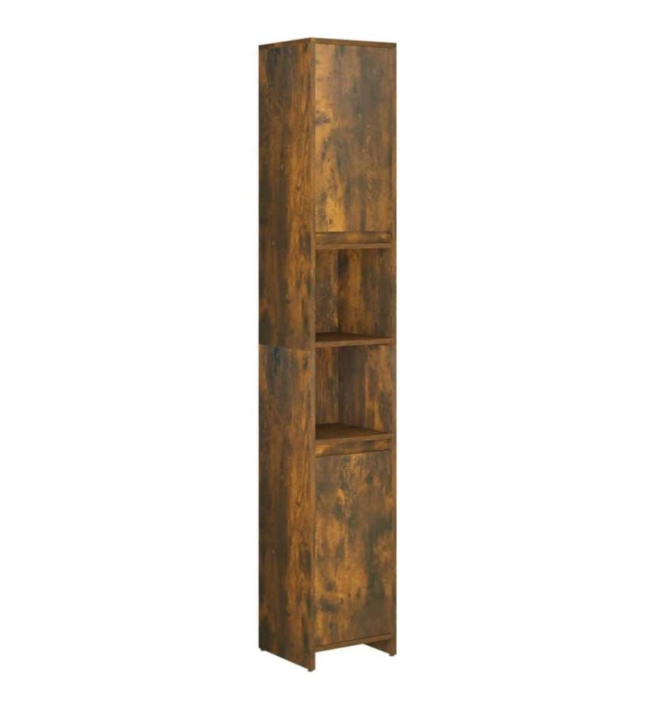 Badezimmerschrank Räuchereiche 30x30x183,5 cm Holzwerkstoff