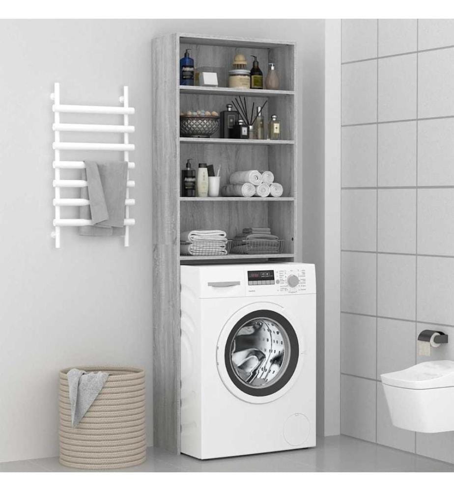 Meuble pour machine à laver Sonoma gris 64x24x190 cm