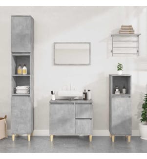 Badschrank Betongrau 65x33x60 cm Holzwerkstoff