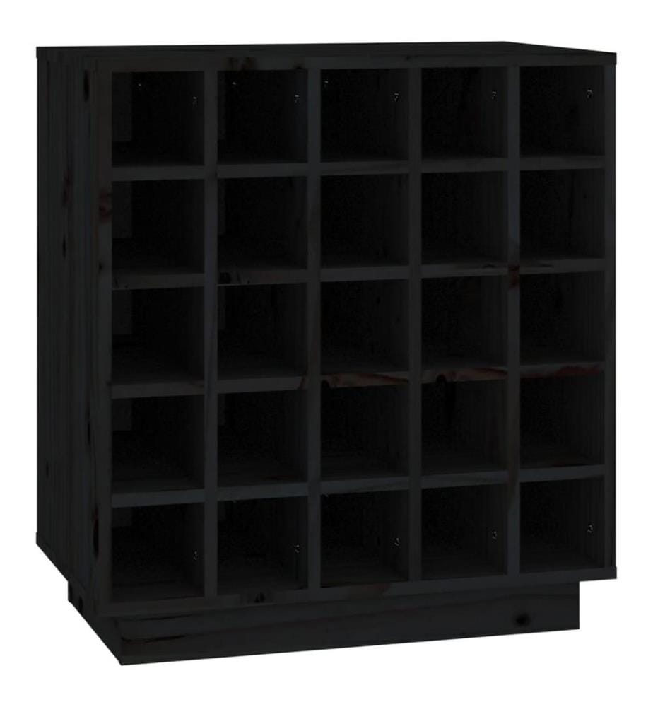 Weinregal Schwarz 55,5x34x61 cm Massivholz Kiefer