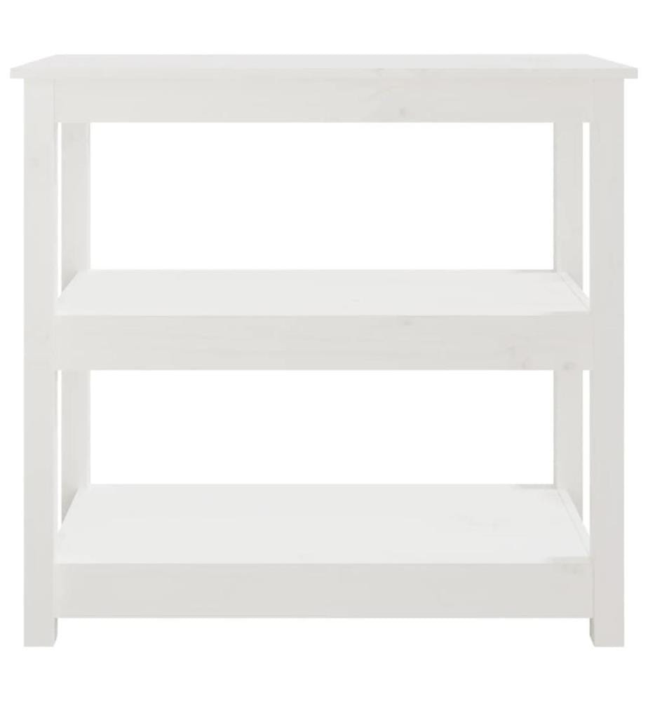 Table console Blanc 80x40x74 cm Bois massif de pin
