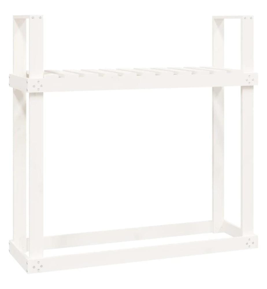 Support pour bois de chauffage Blanc 110x35x108,5cm Bois de pin