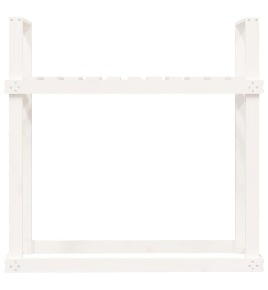 Support pour bois de chauffage Blanc 110x35x108,5cm Bois de pin