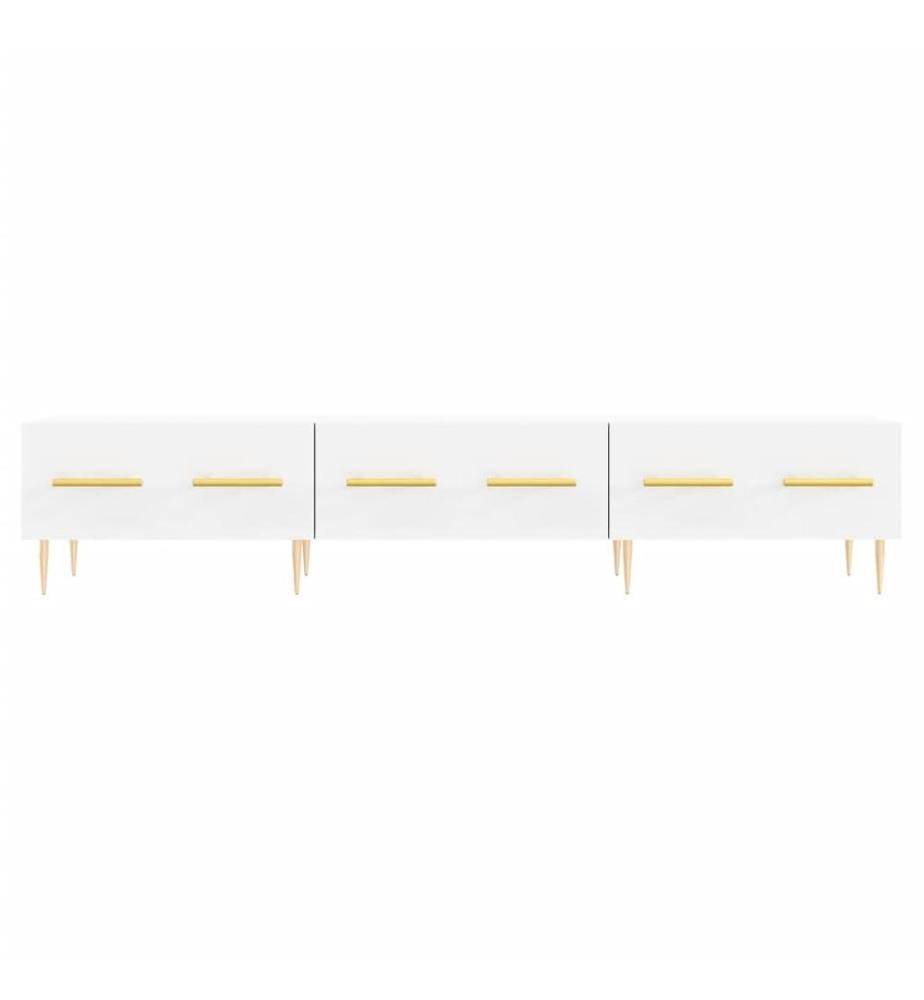 Meuble TV blanc 150x36x30 cm bois d'ingénierie