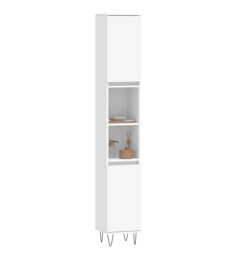 Badschrank Weiss 30x30x190 cm Holzwerkstoff