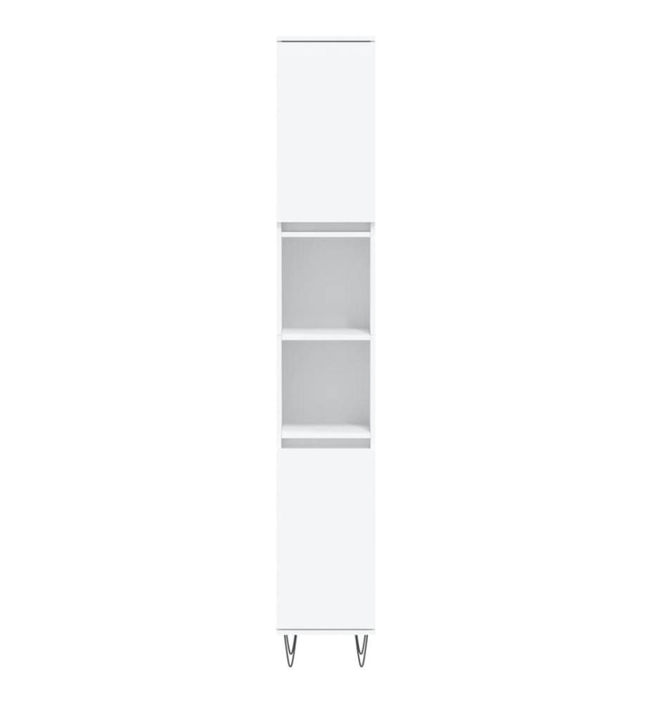 Badschrank Weiss 30x30x190 cm Holzwerkstoff