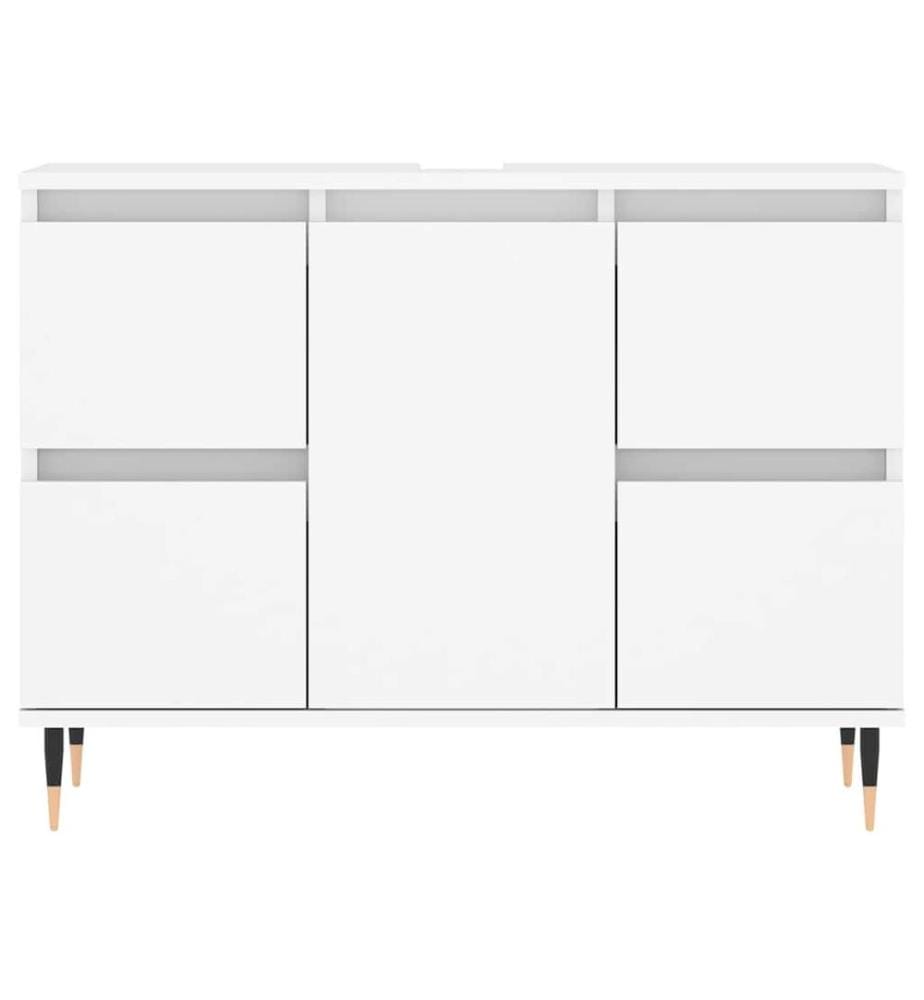 Badschrank Weiss 80x33x60 cm Holzwerkstoff