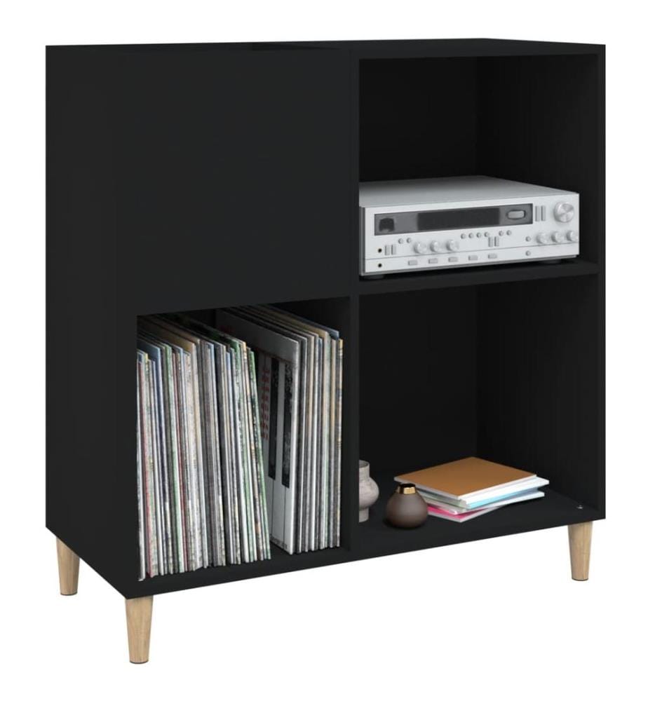 Plattenschrank Schwarz 84,5x38x89 cm Holzwerkstoff