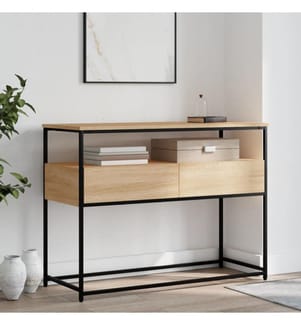 Table console chêne sonoma 100x40x75 cm bois d'ingénierie
