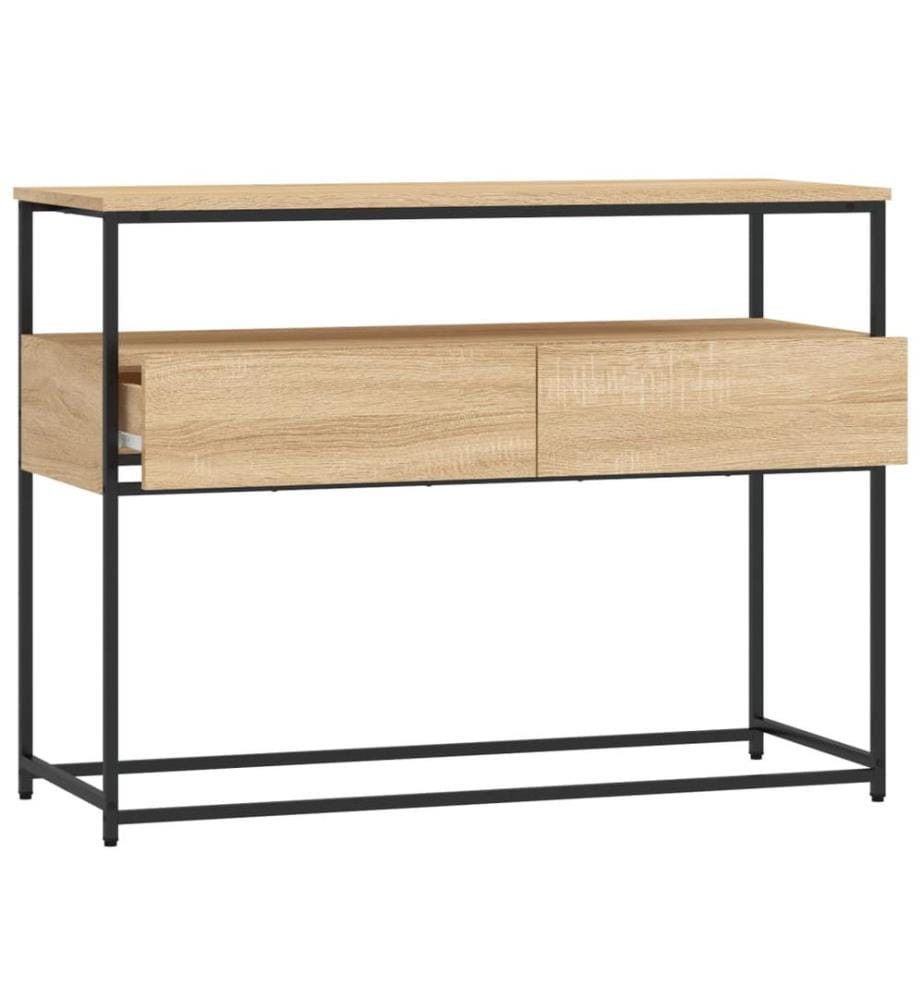 Table console chêne sonoma 100x40x75 cm bois d'ingénierie