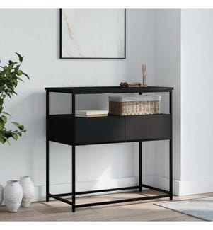 Table console noir 75x40x75 cm bois d'ingénierie