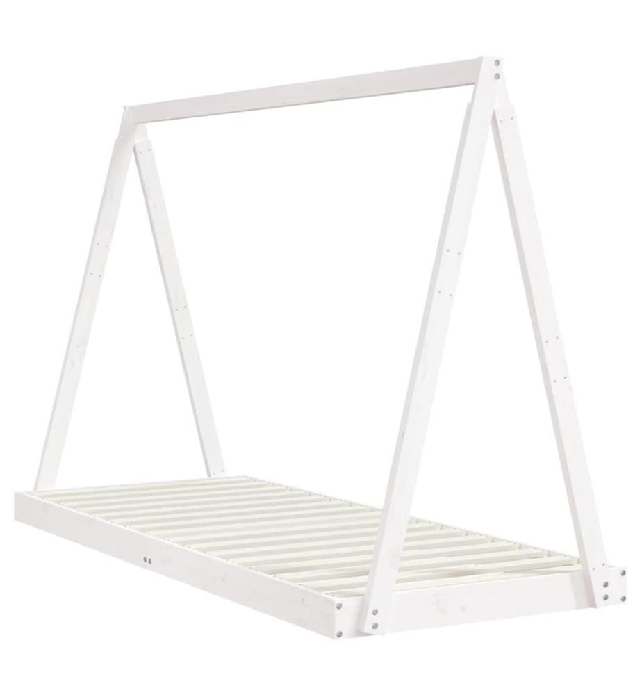Cadre de lit pour enfants blanc 80x200 cm bois de pin massif