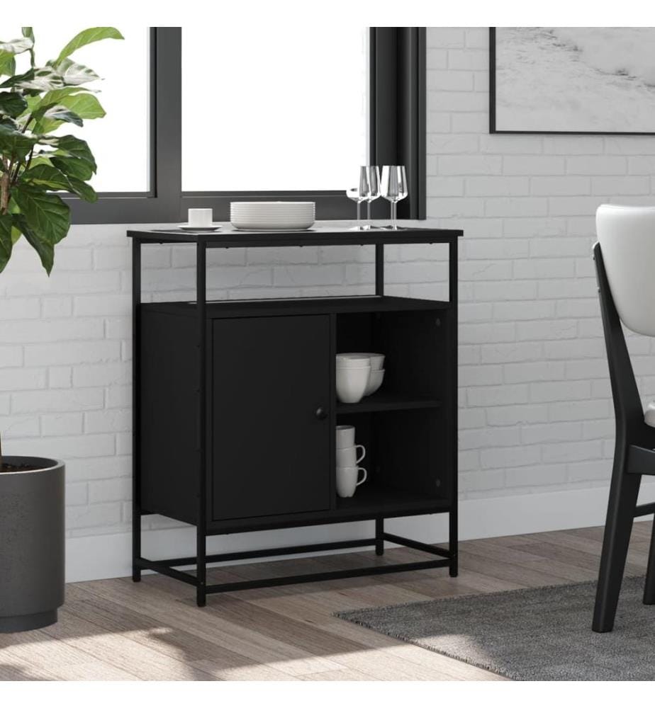 Sideboard Schwarz 69x35x80 cm Holzwerkstoff