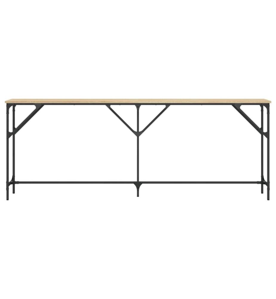 Table console chêne sonoma 200x29x75 cm bois d'ingénierie