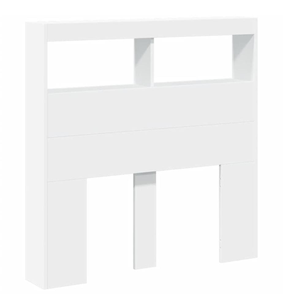 Armoire tête de lit avec LED blanc 100x17x102 cm