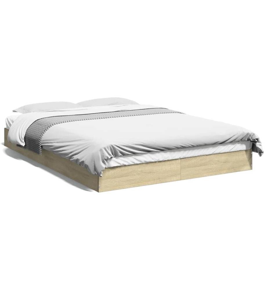 Cadre de lit sans matelas chêne sonoma 140x200 cm