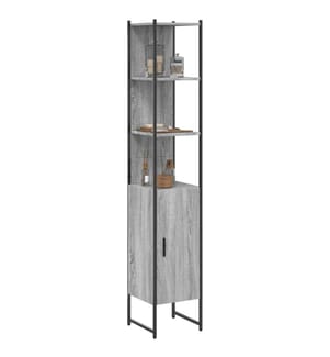 Badschrank Grau Sonoma 33x33x185,5 cm Holzwerkstoff