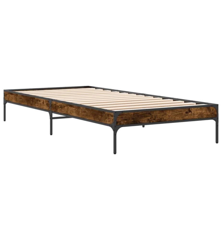 Cadre de lit sans matelas chêne fumé 90x200 cm