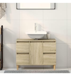 Waschbeckenunterschrank Sonoma-Eiche 80x33x60 cm Holzwerkstoff
