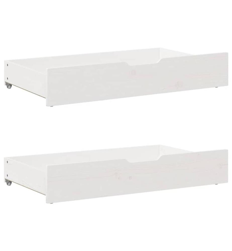 Tiroirs sous le lit 2 pcs blanc 95x55x17 cm bois de pin massif