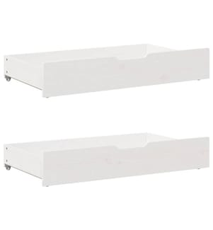 Bettschubladen 2 Stk. Weiss 95x55x17 cm Massivholz Kiefer