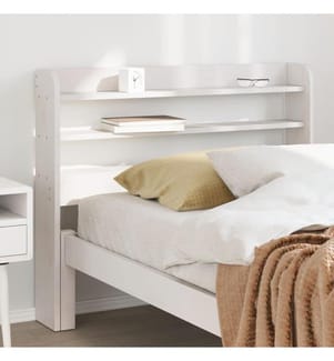 Tête de lit avec étagères blanc 90 cm bois massif de pin