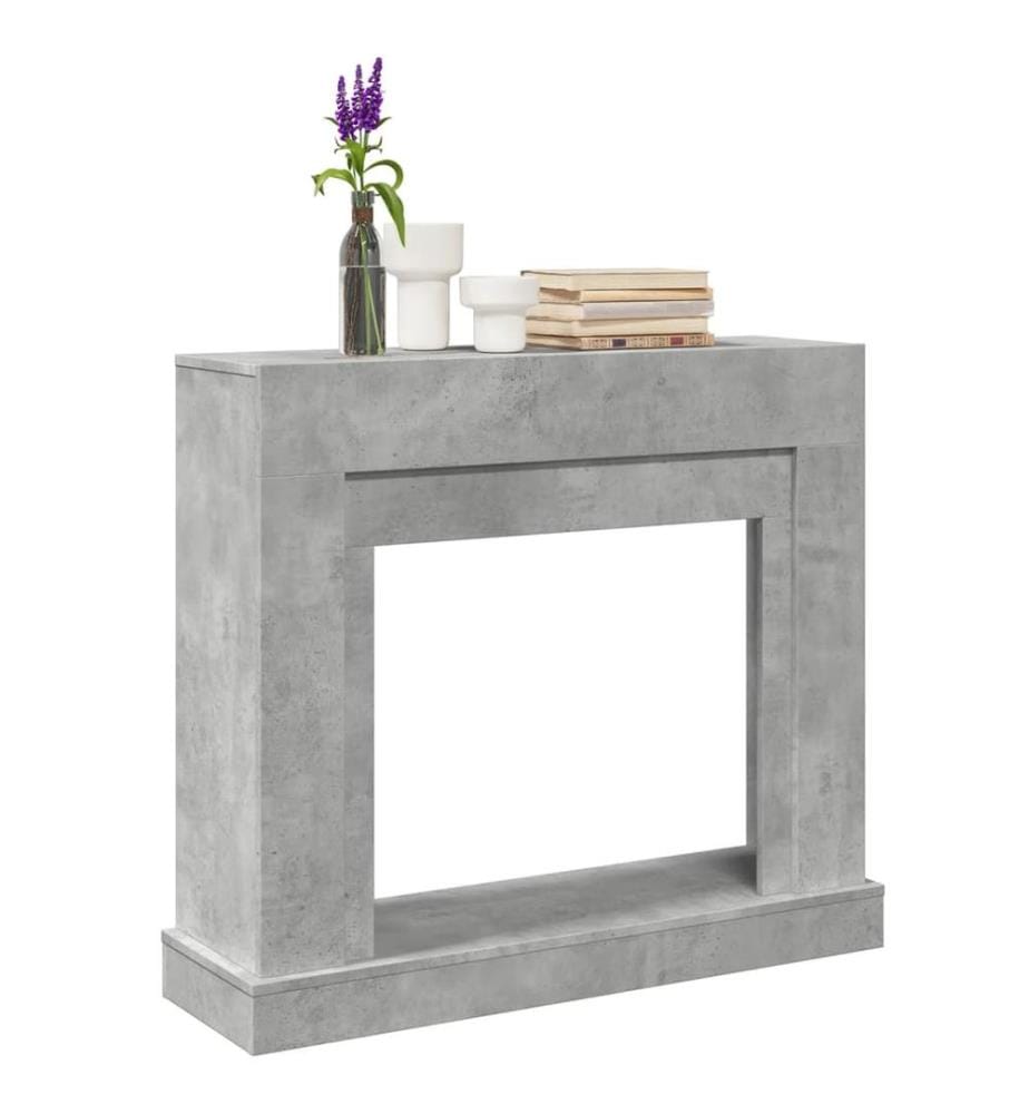 Cadre de cheminée gris béton 100x30x87,5 cm bois d'ingénierie