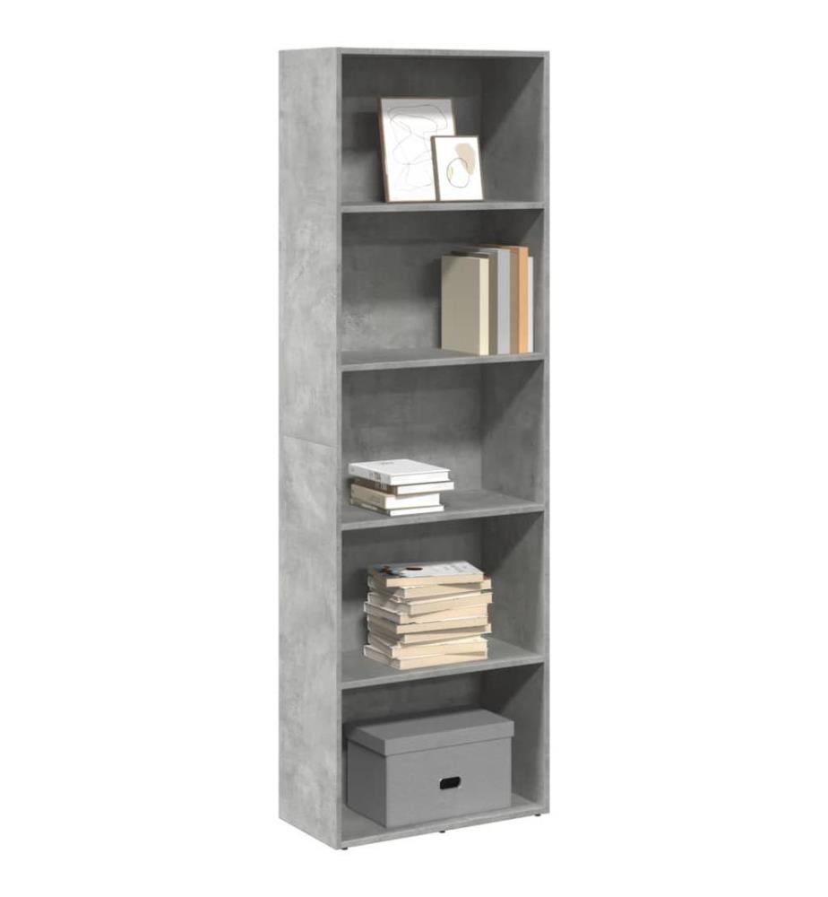 Bücherregal Betongrau 60x30x189 cm Holzwerkstoff