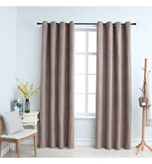 Verdunkelungsvorhänge mit Metallösen 2 Stk. Taupe 140x225 cm