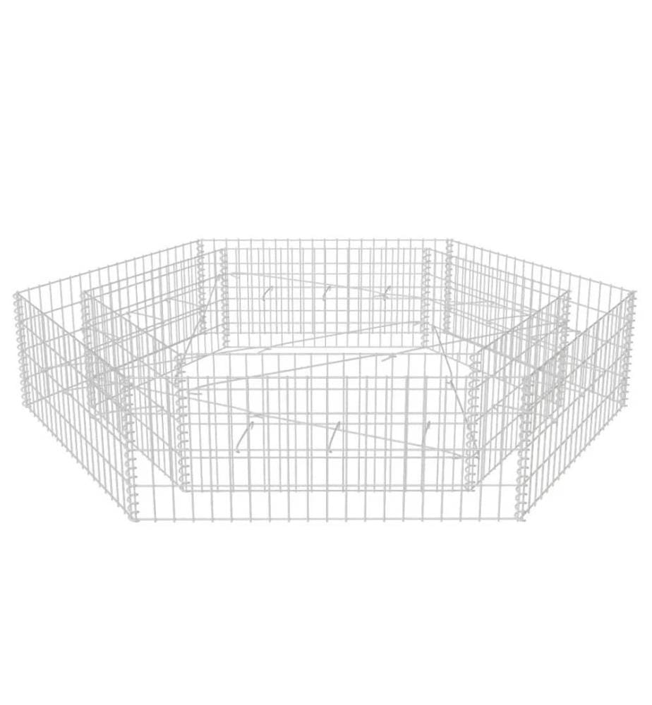 Lit surélevé à gabion hexagonale 200x173x40 cm