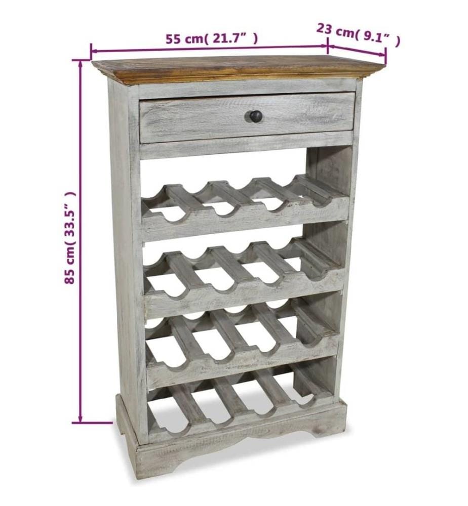 Weinregal Recyceltes Massivholz 55 x 23 x 85 cm